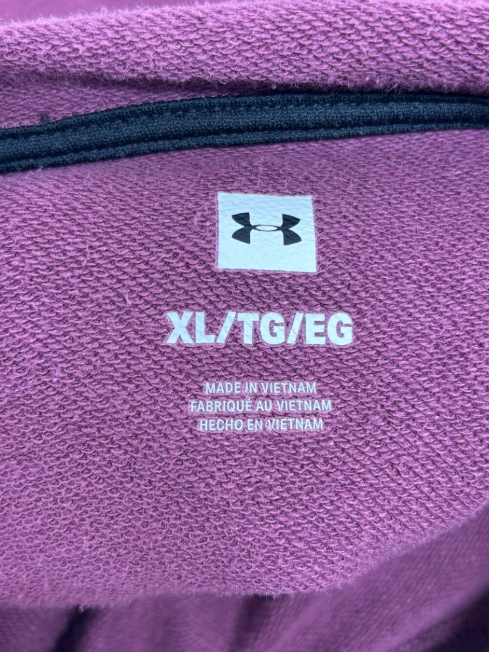 Under Armour Project Rock Short Sleeve Hoodie Maroon Black UA Gym Men's Size XL - Picture 3 of 3